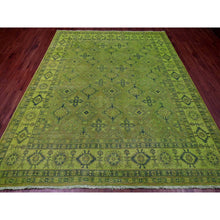 Load image into Gallery viewer, 8&#39;x9&#39;8&quot; Pear Green, Overdyed Kazak With All Over Geometric Design, Hand Knotted, 100% Wool, Oriental Rug FWR121476