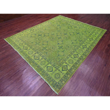 Load image into Gallery viewer, 8&#39;x9&#39;8&quot; Pear Green, Overdyed Kazak With All Over Geometric Design, Hand Knotted, 100% Wool, Oriental Rug FWR121476