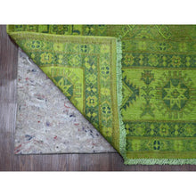 Load image into Gallery viewer, 8&#39;x9&#39;8&quot; Pear Green, Overdyed Kazak With All Over Geometric Design, Hand Knotted, 100% Wool, Oriental Rug FWR121476