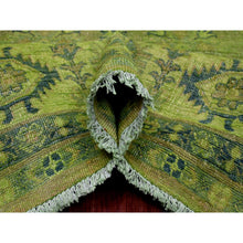 Load image into Gallery viewer, 8&#39;x9&#39;8&quot; Pear Green, Overdyed Kazak With All Over Geometric Design, Hand Knotted, 100% Wool, Oriental Rug FWR121476