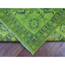 Load image into Gallery viewer, 8&#39;x9&#39;8&quot; Pear Green, Overdyed Kazak With All Over Geometric Design, Hand Knotted, 100% Wool, Oriental Rug FWR121476