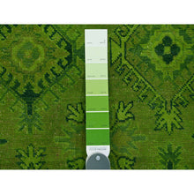 Load image into Gallery viewer, 8&#39;x9&#39;8&quot; Pear Green, Overdyed Kazak With All Over Geometric Design, Hand Knotted, 100% Wool, Oriental Rug FWR121476