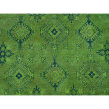 Load image into Gallery viewer, 8&#39;x9&#39;8&quot; Pear Green, Overdyed Kazak With All Over Geometric Design, Hand Knotted, 100% Wool, Oriental Rug FWR121476