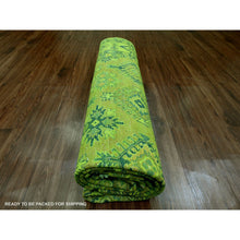 Load image into Gallery viewer, 8&#39;x9&#39;8&quot; Pear Green, Overdyed Kazak With All Over Geometric Design, Hand Knotted, 100% Wool, Oriental Rug FWR121476