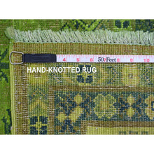 Load image into Gallery viewer, 8&#39;x9&#39;8&quot; Pear Green, Overdyed Kazak With All Over Geometric Design, Hand Knotted, 100% Wool, Oriental Rug FWR121476