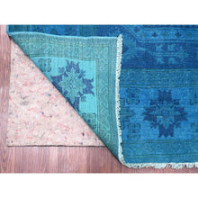 Load image into Gallery viewer, 7&#39;8&quot;x10&#39;1&quot; Bayern Blue, Hand Knotted, Overdyed Kazak with Geometric Medallion Design, 100% Wool, Oriental Rug FWR121482