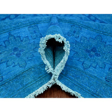 Load image into Gallery viewer, 7&#39;8&quot;x10&#39;1&quot; Bayern Blue, Hand Knotted, Overdyed Kazak with Geometric Medallion Design, 100% Wool, Oriental Rug FWR121482