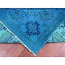 Load image into Gallery viewer, 7&#39;8&quot;x10&#39;1&quot; Bayern Blue, Hand Knotted, Overdyed Kazak with Geometric Medallion Design, 100% Wool, Oriental Rug FWR121482