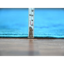 Load image into Gallery viewer, 7&#39;8&quot;x10&#39;1&quot; Bayern Blue, Hand Knotted, Overdyed Kazak With Geometric Medallion Design, 100% Wool, Oriental Rug FWR121482