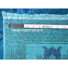 Load image into Gallery viewer, 7&#39;8&quot;x10&#39;1&quot; Bayern Blue, Hand Knotted, Overdyed Kazak With Geometric Medallion Design, 100% Wool, Oriental Rug FWR121482