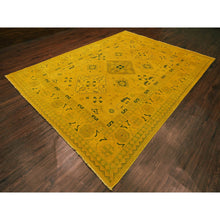Load image into Gallery viewer, 8&#39;6&quot;x11&#39;4&quot; Golden Yellow, Overdyed Kazak with Geometric Design, Hand Knotted, 100% Wool, Oriental Rug FWR121488