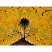 Load image into Gallery viewer, 8&#39;6&quot;x11&#39;4&quot; Golden Yellow, Overdyed Kazak with Geometric Design, Hand Knotted, 100% Wool, Oriental Rug FWR121488