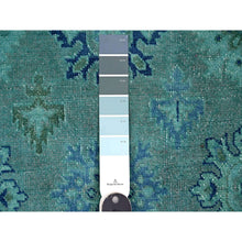 Load image into Gallery viewer, 8&#39;x9&#39;8&quot; Carolina Blue, 100% Wool, Overdyed Kazak with Geometric Leaf Design, Hand Knotted, Oriental Rug FWR121494
