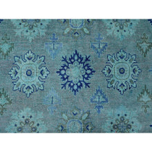 Load image into Gallery viewer, 8&#39;x9&#39;8&quot; Carolina Blue, 100% Wool, Overdyed Kazak with Geometric Leaf Design, Hand Knotted, Oriental Rug FWR121494