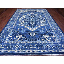 Load image into Gallery viewer, 10&#39;1&quot;x13&#39;10&quot; Denim Blue, Hand Knotted, Peshawar With Serapi Heriz Revival, High Mountain Ghazni Wool, Soft Pile, Denser Weave, Oriental Rug FWR121512