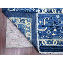 Load image into Gallery viewer, 10&#39;1&quot;x13&#39;10&quot; Denim Blue, Hand Knotted, Peshawar With Serapi Heriz Revival, High Mountain Ghazni Wool, Soft Pile, Denser Weave, Oriental Rug FWR121512