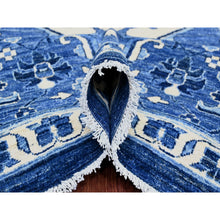 Load image into Gallery viewer, 10&#39;1&quot;x13&#39;10&quot; Denim Blue, Hand Knotted, Peshawar with Serapi Heriz Revival, High Mountain Ghazni Wool, Soft Pile, Denser Weave, Oriental Rug FWR121512