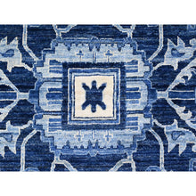 Load image into Gallery viewer, 10&#39;1&quot;x13&#39;10&quot; Denim Blue, Hand Knotted, Peshawar With Serapi Heriz Revival, High Mountain Ghazni Wool, Soft Pile, Denser Weave, Oriental Rug FWR121512