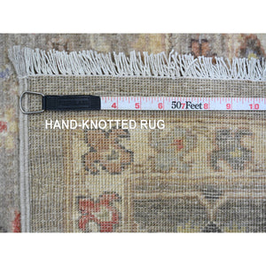 8'x9'9" Dark Vanilla Brown, Peshawar with Heriz All Over Design, High Mountain Wool, Hand Knotted, Natural Dyes, Densely Woven, Oriental Rug FWR121518