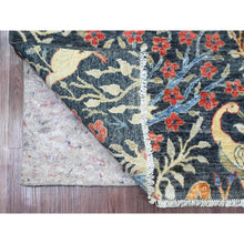 Load image into Gallery viewer, 6&#39;x6&#39; Space Cadet Blue, Afghan Peshawar with Birds of Paradise Design, Hand Knotted, Soft Wool, Veggie Dyes, Square, Oriental Rug FWR121530