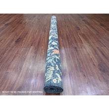 Load image into Gallery viewer, 6&#39;x6&#39; Space Cadet Blue, Afghan Peshawar with Birds of Paradise Design, Hand Knotted, Soft Wool, Veggie Dyes, Square, Oriental Rug FWR121530