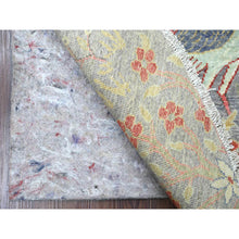 Load image into Gallery viewer, 5&#39;8&quot;x5&#39;8&quot; Battleship Gray, Afghan Peshawar with Birds of Paradise Design, Hand Knotted, 100% Soft Wool, Vegetable Dyes, Round, Oriental Rug FWR121542