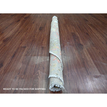Load image into Gallery viewer, 5&#39;8&quot;x5&#39;8&quot; Battleship Gray, Afghan Peshawar with Birds of Paradise Design, Hand Knotted, 100% Soft Wool, Vegetable Dyes, Round, Oriental Rug FWR121542
