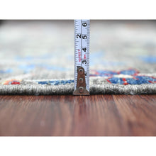 Load image into Gallery viewer, 4&#39;x16&#39;4&quot; Nevada Gray, Afghan Peshawar with Colorful Birds of Paradise Design, Hand Knotted, Soft and Vibrant Wool, Natural Dyes, XL Wide Runner, Oriental Rug FWR121566
