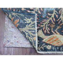 Load image into Gallery viewer, 4&#39;x15&#39;8&quot; Aegean Blue, Hand Knotted, Afghan Peshawar with Birds of Paradise Design, Soft Wool, Veggie Dyes, XL Wide Runner, Oriental Rug FWR121578
