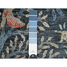 Load image into Gallery viewer, 4&#39;x15&#39;8&quot; Aegean Blue, Hand Knotted, Afghan Peshawar with Birds of Paradise Design, Soft Wool, Veggie Dyes, XL Wide Runner, Oriental Rug FWR121578
