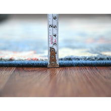 Load image into Gallery viewer, 4&#39;x15&#39;8&quot; Aegean Blue, Hand Knotted, Afghan Peshawar with Birds of Paradise Design, Soft Wool, Veggie Dyes, XL Wide Runner, Oriental Rug FWR121578