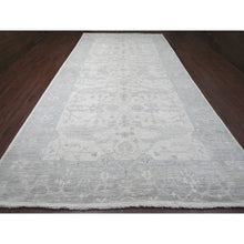 Load image into Gallery viewer, 8&#39;10&quot;x17&#39;4&quot; Chiffon White, Afghan Angora Oushak with All Over Vines Design, 100% Wool, Hand Knotted, Natural Dyes, Gallery Size, Long and Narrow, Oversized, Runner, Oriental Rug FWR121584