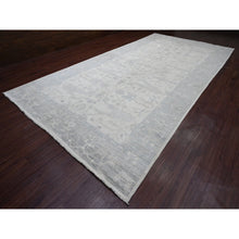 Load image into Gallery viewer, 8&#39;10&quot;x17&#39;4&quot; Chiffon White, Afghan Angora Oushak With All Over Vines Design, 100% Wool, Hand Knotted, Natural Dyes, Gallery Size, Long And Narrow, Oversized, Runner, Oriental Rug FWR121584