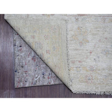 Load image into Gallery viewer, 7&#39;10&quot;x9&#39;8&quot; Oyster Gray, Hand Knotted, Afghan Angora Oushak With All Over Leaf Design, Veggie Dyes, 100% Wool, Oriental Rug FWR121590