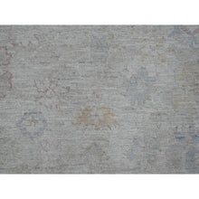 Load image into Gallery viewer, 7&#39;10&quot;x9&#39;8&quot; Oyster Gray, Hand Knotted, Afghan Angora Oushak With All Over Leaf Design, Veggie Dyes, 100% Wool, Oriental Rug FWR121590