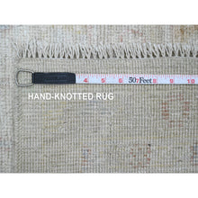 Load image into Gallery viewer, 7&#39;10&quot;x9&#39;8&quot; Oyster Gray, Hand Knotted, Afghan Angora Oushak With All Over Leaf Design, Veggie Dyes, 100% Wool, Oriental Rug FWR121590