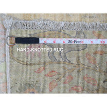 Load image into Gallery viewer, 3&#39;x4&#39;8&quot; Celadon Green, Afghan Peshawar With Birds Of Paradise Design, Hand Knotted, Soft Wool, Natural Dyes, Oriental Rug FWR121608