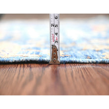 Load image into Gallery viewer, 3&#39;1&quot;x19&#39;4&quot; Lake Blue, Afghan Peshawar with Birds of Paradise Design, Hand Knotted, 100% Soft Wool, Vegetable Dyes, XL Runner, Oriental Rug FWR121614