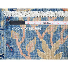 Load image into Gallery viewer, 3&#39;1&quot;x19&#39;4&quot; Lake Blue, Afghan Peshawar With Birds Of Paradise Design, Hand Knotted, 100% Soft Wool, Vegetable Dyes, Xl Runner, Oriental Rug FWR121614