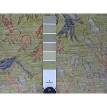 Load image into Gallery viewer, 2&#39;4&quot;x7&#39;9&quot; Olive Green, Hand Knotted, Afghan Peshawar with Birds of Paradise Design, Soft Wool, Vegetable Dyes, Runner, Oriental Rug FWR121620