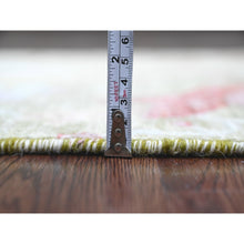 Load image into Gallery viewer, 2&#39;7&quot;x6&#39; Olive Green, Afghan Peshawar with Birds of Paradise Design, Soft 100% Wool, Hand Knotted, Vegetable Dyes, Runner, Oriental Rug FWR121626