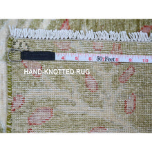 Load image into Gallery viewer, 2&#39;7&quot;x6&#39; Olive Green, Afghan Peshawar With Birds Of Paradise Design, Soft 100% Wool, Hand Knotted, Vegetable Dyes, Runner, Oriental Rug FWR121626