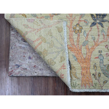 Load image into Gallery viewer, 3&#39;x4&#39;8&quot; Swamp Green, Soft Wool, Afghan Peshawar With Birds Of Paradise Design, Hand Knotted, Vegetable Dyes, Oriental Rug FWR121638