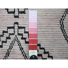 Load image into Gallery viewer, 2&#39;10&quot;x15&#39;8&quot; Alabaster White, Moroccan Weave With Serrated Medallions Design, Soft Wool, Hand Knotted, Textured Pile, Xl Runner, Oriental Rug FWR121662