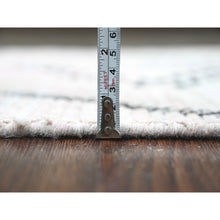 Load image into Gallery viewer, 2&#39;10&quot;x15&#39;8&quot; Alabaster White, Moroccan Weave With Serrated Medallions Design, Soft Wool, Hand Knotted, Textured Pile, Xl Runner, Oriental Rug FWR121662