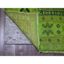 Load image into Gallery viewer, 5&#39;9&quot;x8&#39;7&quot; Pickle Green, Overdyed Kazak With All Over Geometric Pattern, Hand Knotted, 100% Wool, Oriental Rug FWR121680