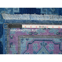 Load image into Gallery viewer, 5&#39;9&quot;x8&#39;7&quot; Imperial Blue, Overdyed Kazak With Geometric Medallions Design, Pure Wool, Hand Knotted, Oriental Rug FWR121686