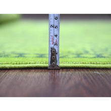 Load image into Gallery viewer, 4&#39;8&quot;x6&#39;3&quot; Moss Green, Overdyed Kazak with Tribal Medallion Design, 100% Wool, Hand Knotted, Oriental Rug FWR121692