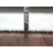 Load image into Gallery viewer, 2&#39;4&quot;x10&#39;7&quot; Oyster White, Moroccan Weave With Colorful Geometric Pattern, Textured Pile, Soft Wool, Hand Knotted, Runner, Oriental Rug FWR121698