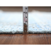 Load image into Gallery viewer, 2&#39;6&quot;x10&#39;5&quot; Ruddy Blue, Soft Wool, Moroccan Weave With Geometric Pattern, Hand Knotted, Textured Pile, Runner, Oriental Rug FWR121704